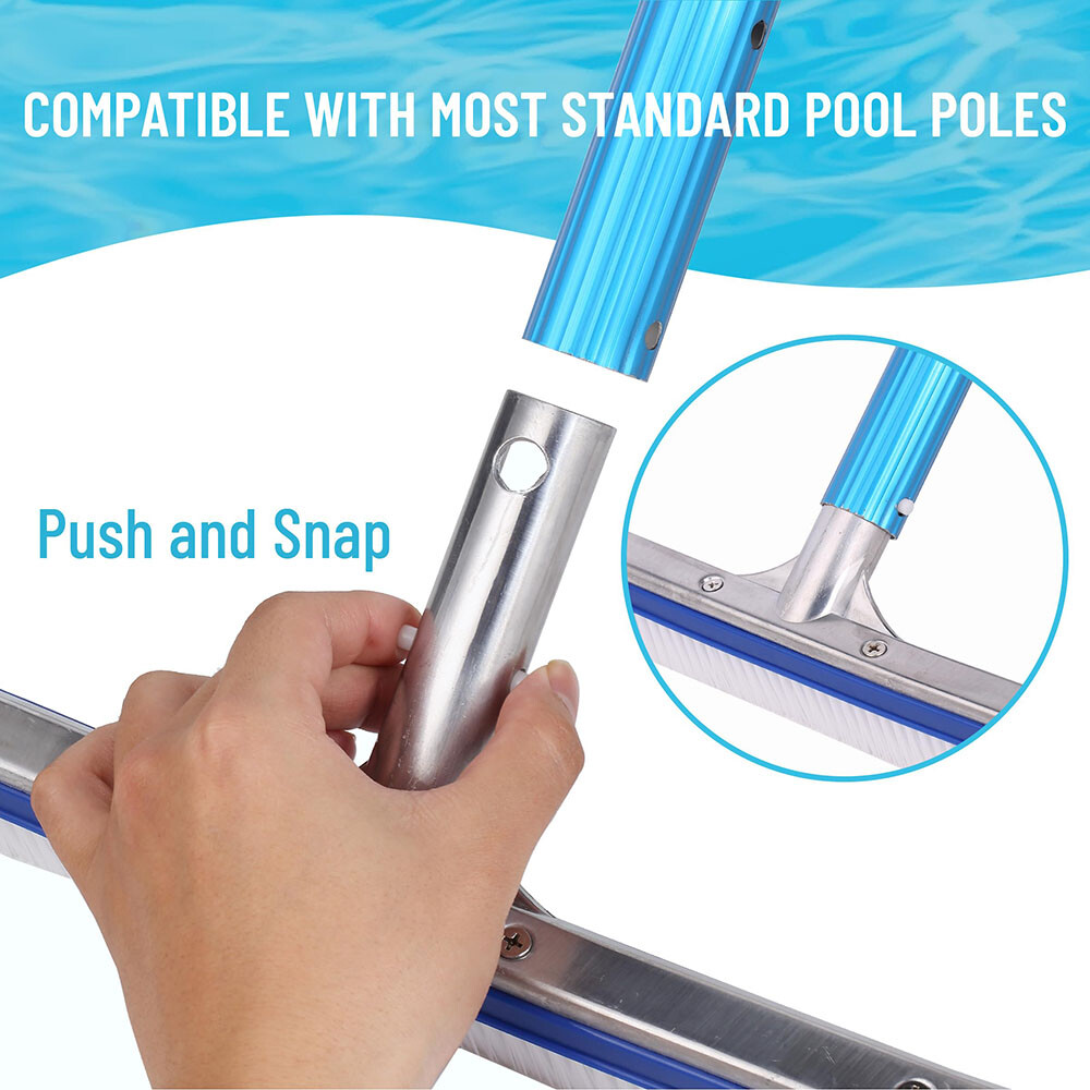18" Multi-Surface Pool Brush - Cleans Corners, Steps, Walls - Durable & Strong