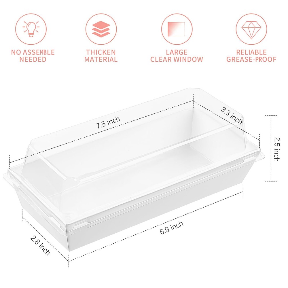 Charcuterie Boxes with Clear Lids 50 Pack White Bakery Boxes Cookie Boxes Sma...