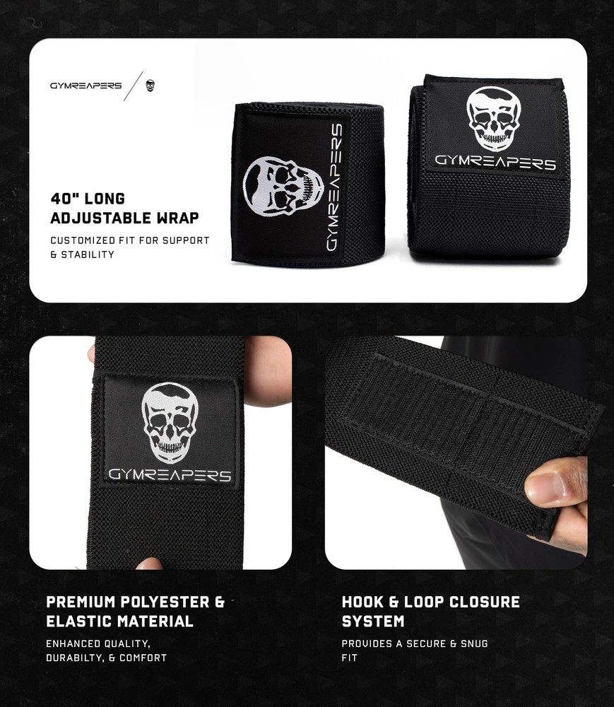 Weightlifting Elbow Wraps (1 Pair) - Flexible 40'' Elbow Compression Strap & ...