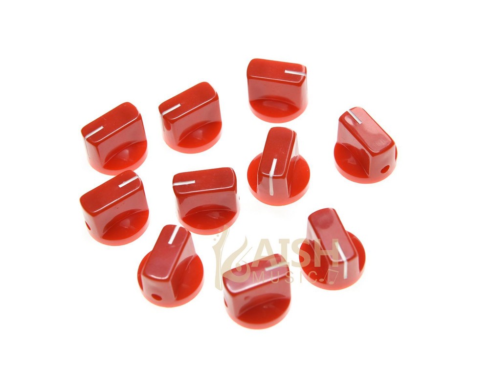 10x Guitar AMP Effect Pedal Knobs Davies 1510 Style Pointer Knob Set Screw Red