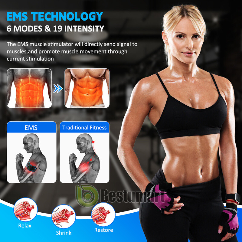 Ultimate EMS AB & Arms Muscle Simulator ABS Training Abdominal Trainer Pad Sets