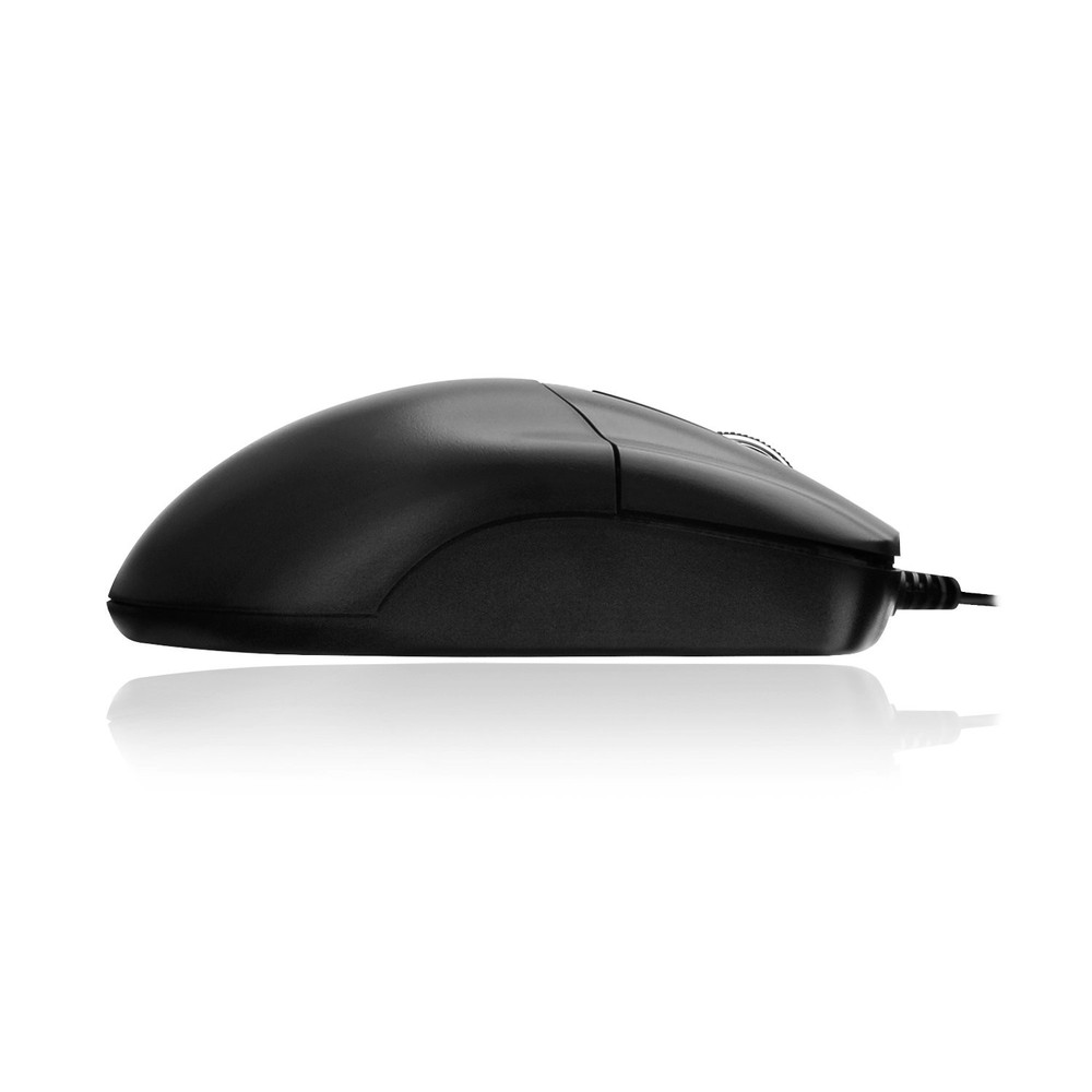 3-Button USB Optical Scroll Mouse with 1000 DPI - Black Desktop Accessory