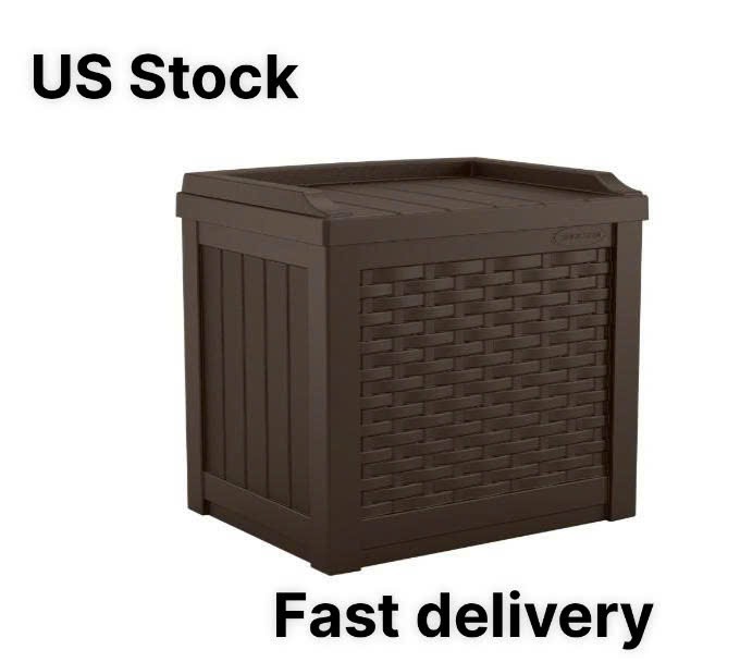 Suncast Outdoor Storage 22-Gallon Java Plastic Deck Box