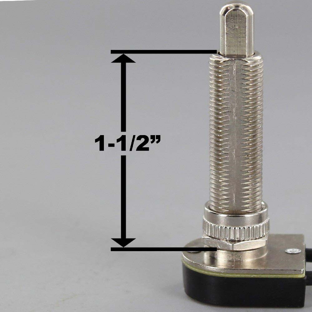 PUSH BUTTON ON-OFF NICKEL PLATED CANOPY SWITCH SINGLE POLE 1 1/2" SHANK 915NG
