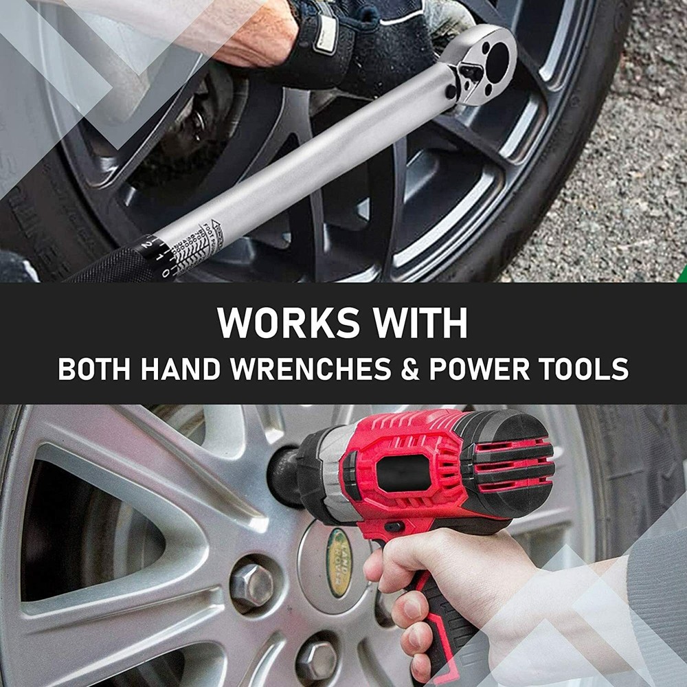 7pc Thin Wall Deep Impact Lug Nut & Twist Socket Set Bolt Extractor Stripped Nut