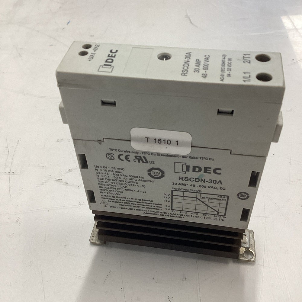 IDEC RSCDN-30A Solid State Relay 30AMP 48–600VAC N-599