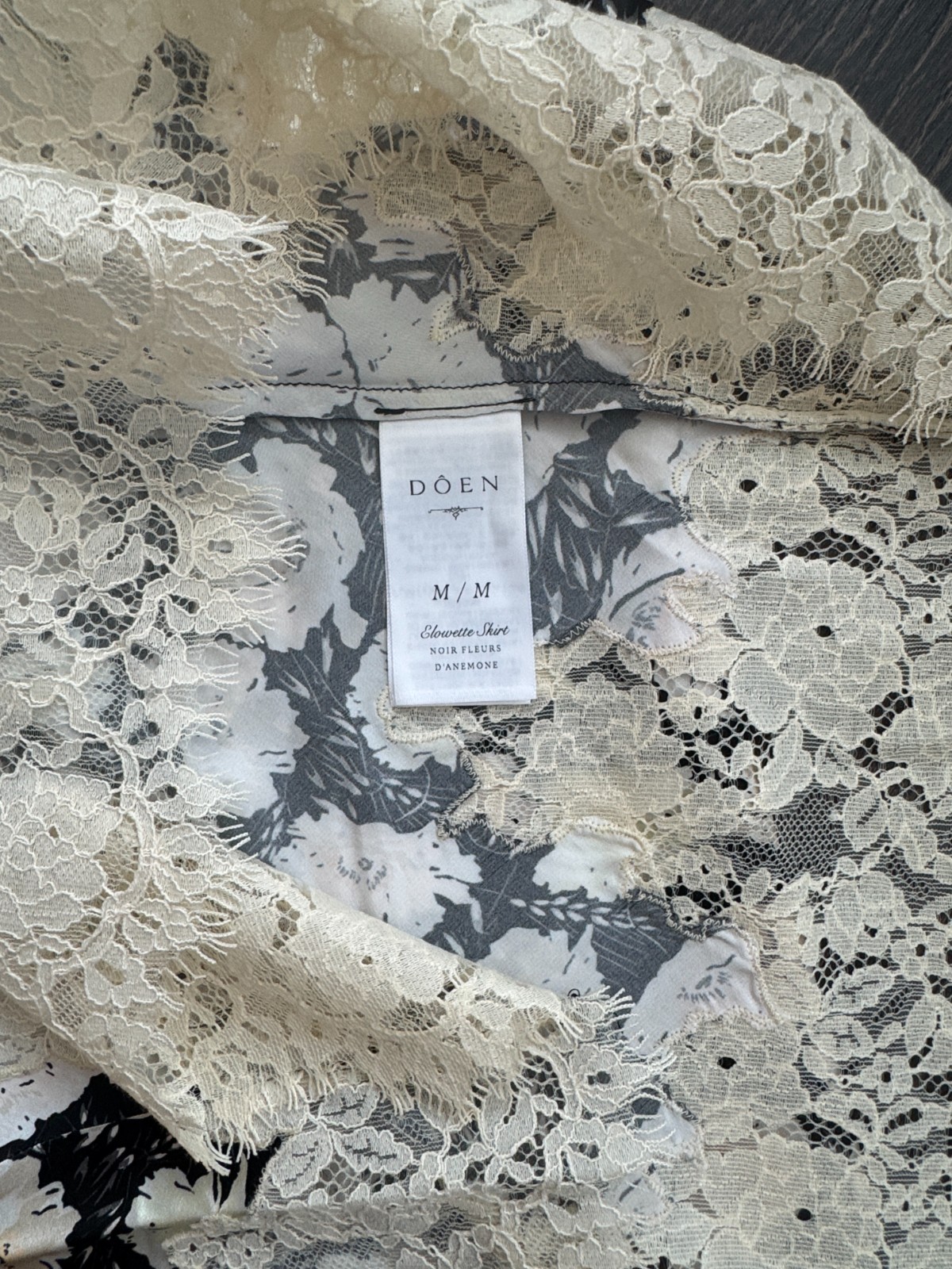 Doen ELOWETTE SKIRT IN NOIR FLEURS D'ANEMONE