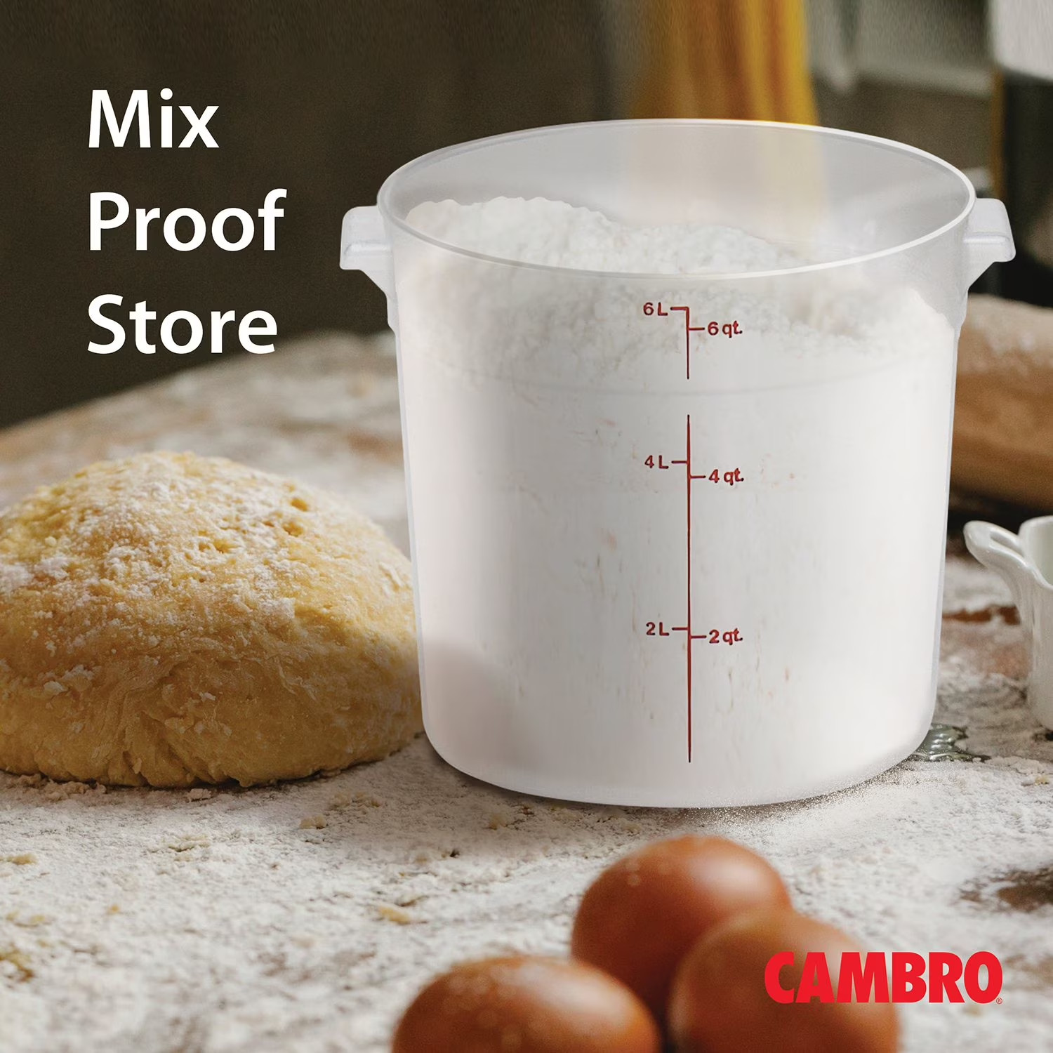 Cambro Round Translucent Container with Lid 6 qt., 2 pk. FREE shipping