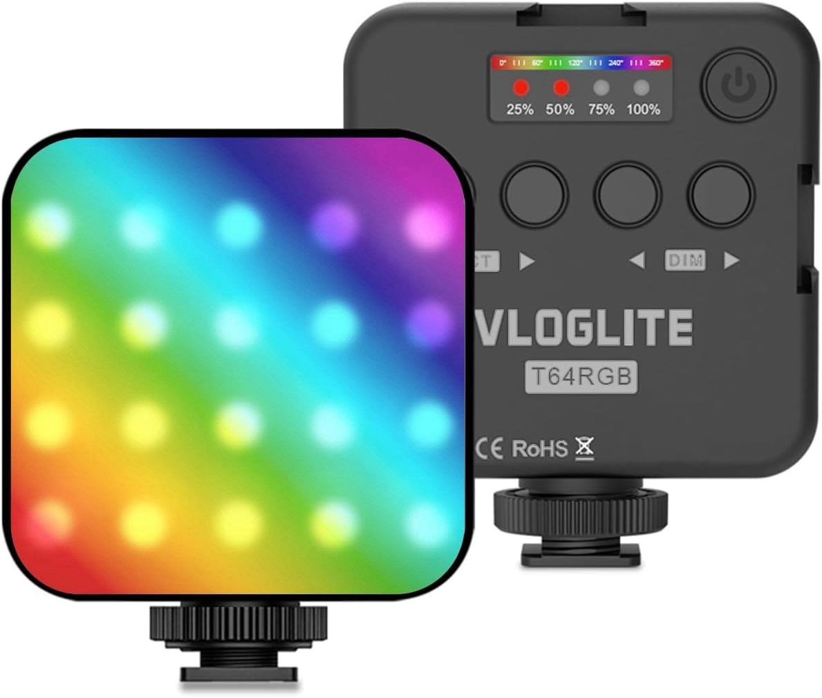 Pocket Camera Video Light RGB 2500K-9000K, Rechargeable Full Color , CRI 95