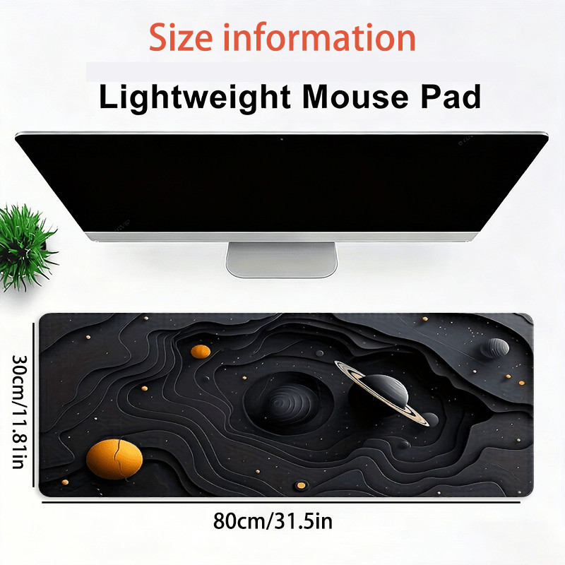 Textured Style Desk Mat Planetary Orbit Mouse Pad for Space Fans & Workspaces