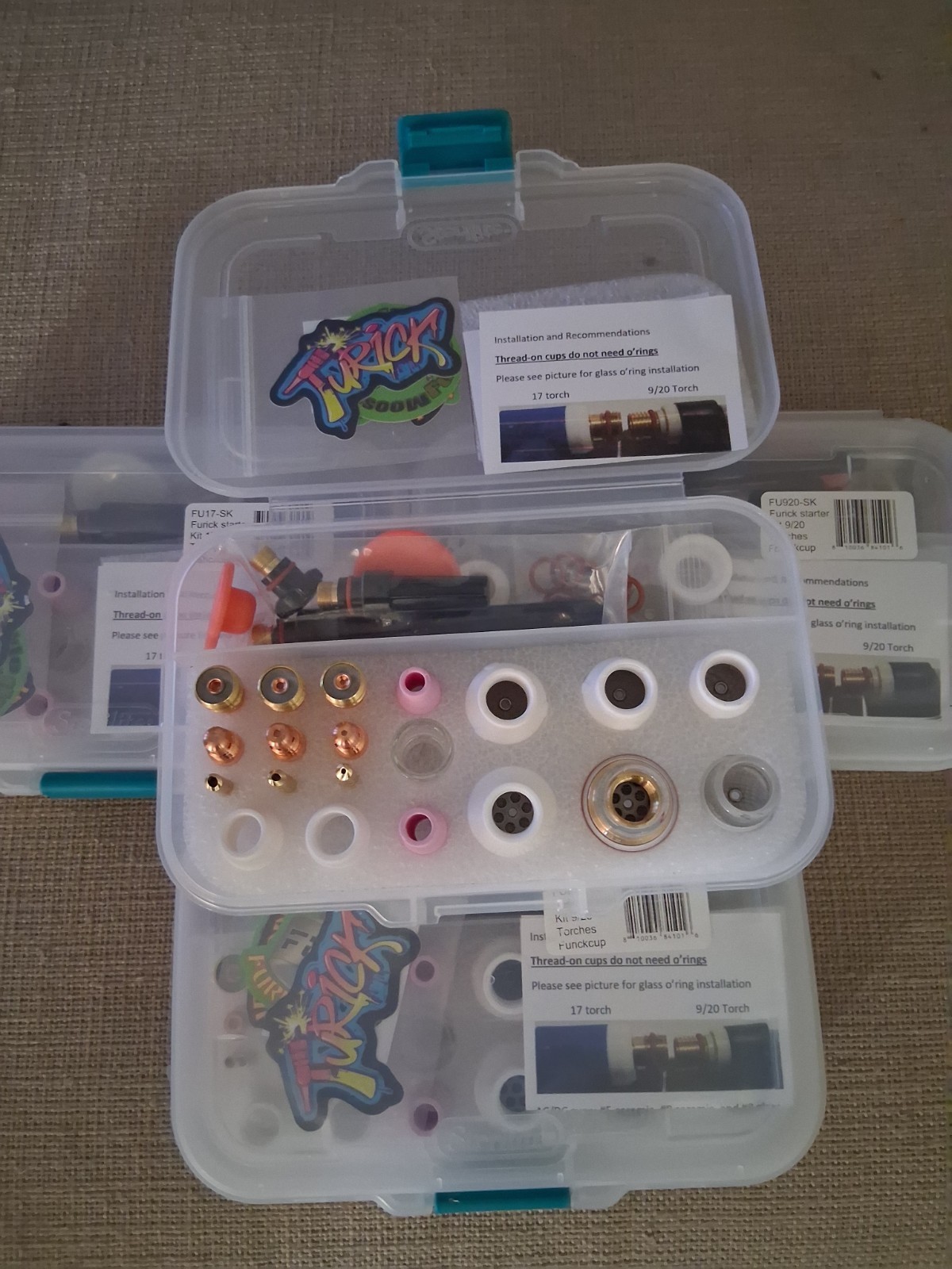 Lrg Diameter Glass/Ceramic Welding Cups, Furick Starter kit 17/18/26 Torch