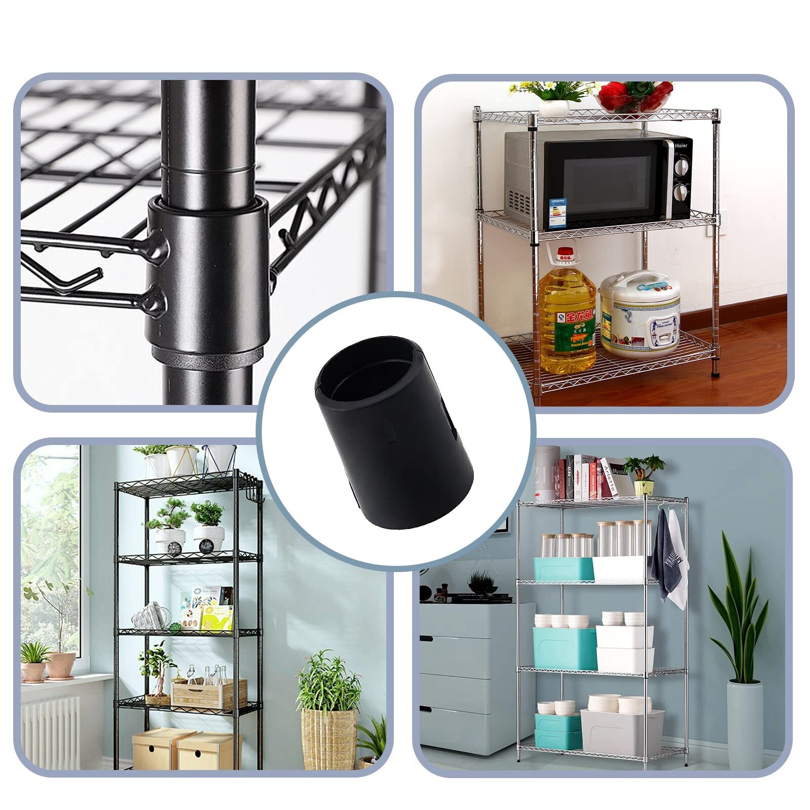 54 Pack Wire Shelf Clips for 7/8 Inch Post, Split Shelving Sleeves Replacements