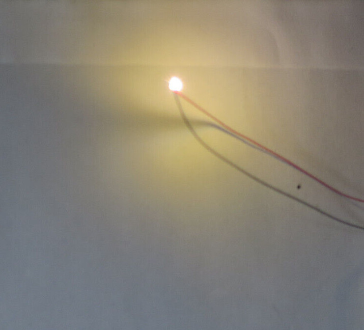 (D9) Micro LED 10 x warm white 402 8-16 Volt HO complete connection ready!!
