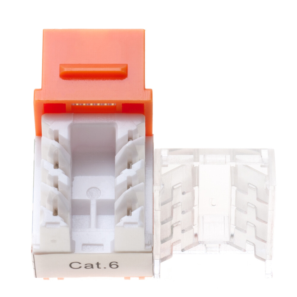 Cat6 Orange Keystone Jack 45 Degree Punch Down Network Connector Multi-Pack LOT