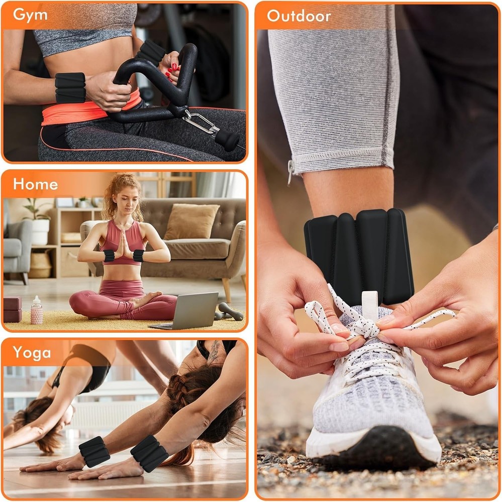 Adjustable Wrist & Ankle Weights Set (2 lb Total) – Perfect for Home Workouts