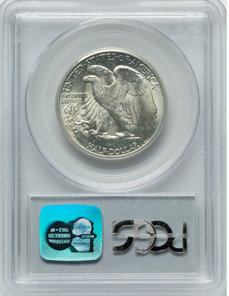 1943-D LIBERTY WALKING HALF DOLLAR PCGS MS66