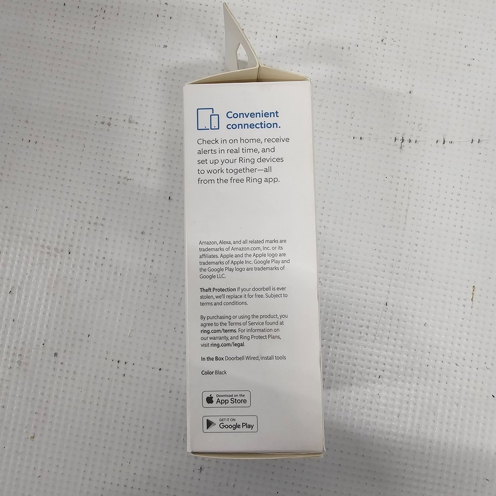 Ring Video Doorbell Wired Black Two-Way Talk (open box missing tool)