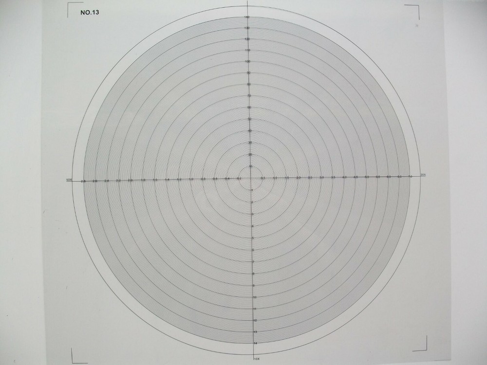 Optical Comparator Chart For Profile Projector Overlay Chart NO 13