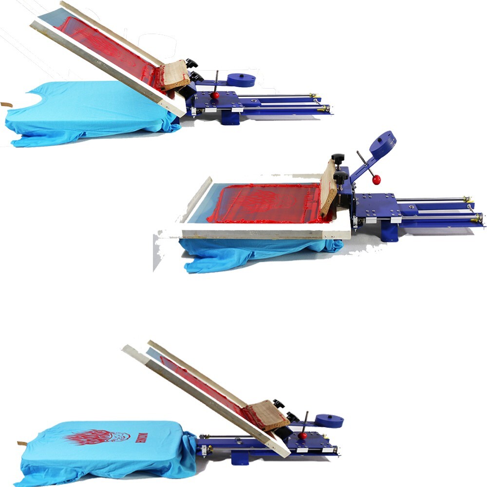 Flat Pushing 1 Color T-shirt Screen Printing Press Tabletop Fixed Printer