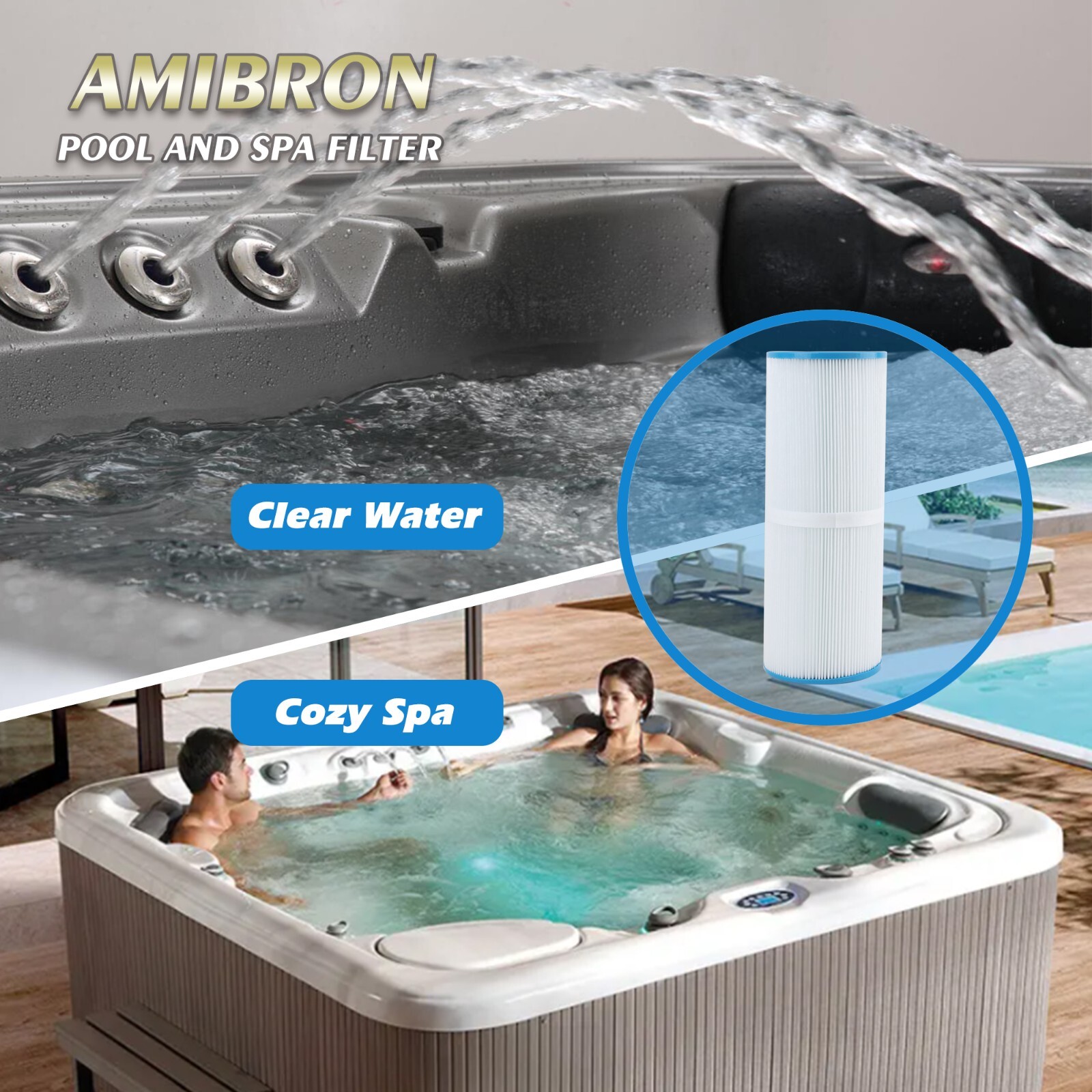 AmiBron PRB25-IN Spa Filters Replaces C-4326 FC-2375.Hot Tub filter 2 Pack
