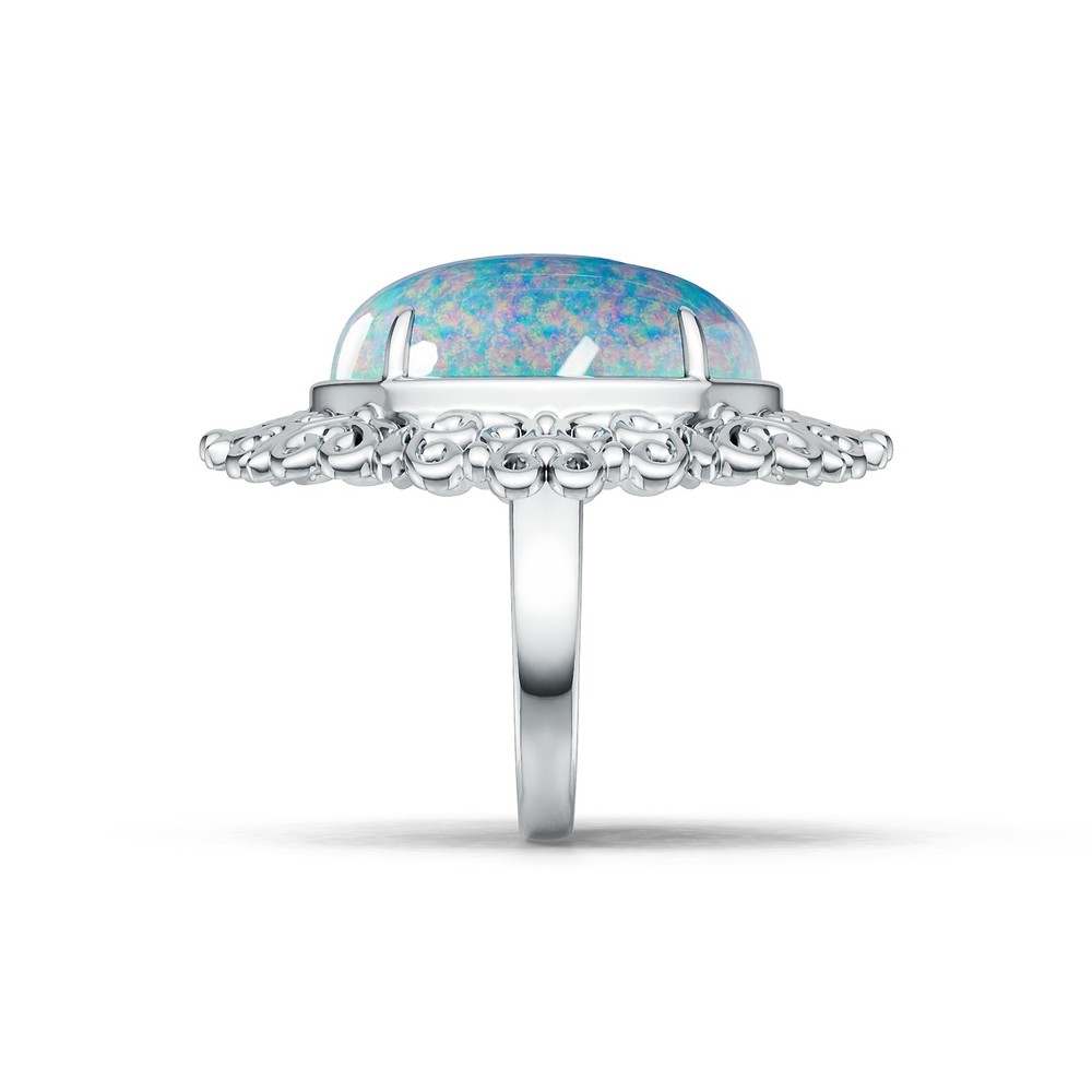 Sterling Silver Semi Mount Ring Setting Oval OV 21X16.5mm Cabochon