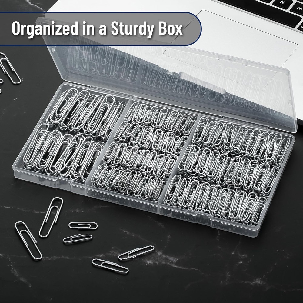Mr. Pen Paper Clips 450 Pack Assorted Sizes Silver Large Small Supply