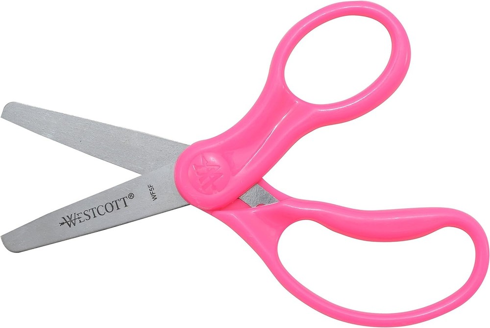 Westcott 5" Hard Handle 2-Pack Blunt-Tip Scissors, Pink, Blue, Yellow, Green
