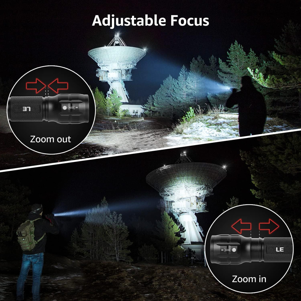 LED Flashlights High Lumens, Small Flashlight, Waterproof, Adjustable Focus Flas