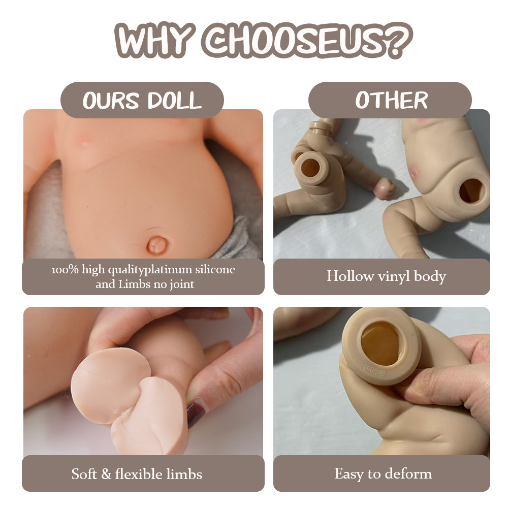 19.68'' solid silicone doll silicone reborn doll silicone boy doll toys gifts