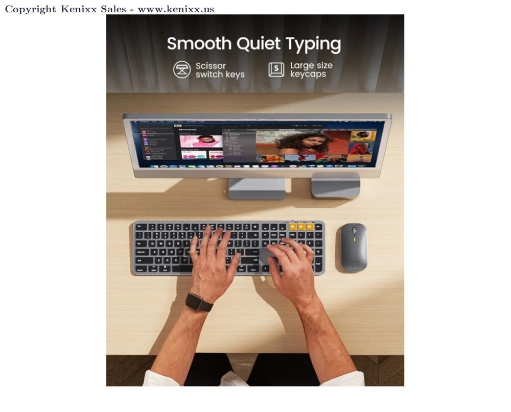 ProtoArc KM100-A Backlit Bluetooth Keyboard and Mouse Combo for Mac