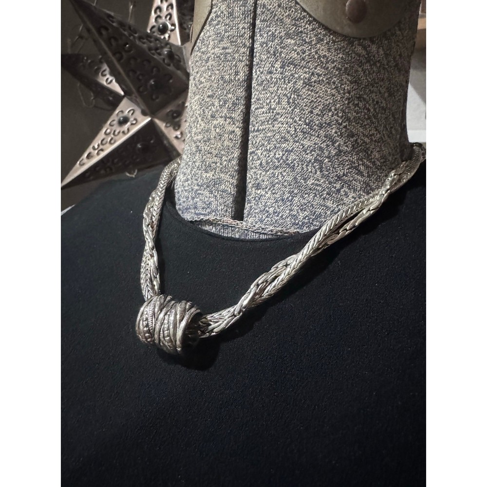 Premier Designs silver tone statement necklace