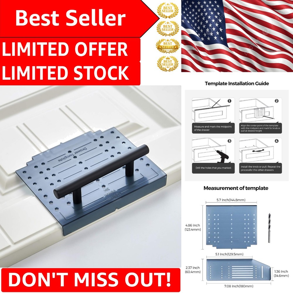 Versatile Drawer & Door Template Kit for Knobs and Pulls - Easy DIY Installation