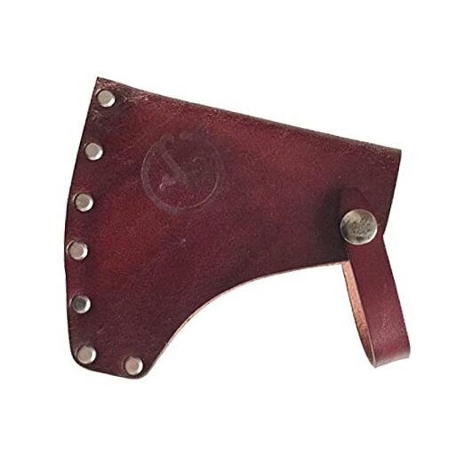 Leather Hatchet Sheath Axe Head Cover Protector with Secure Snaps, Heavy Brown