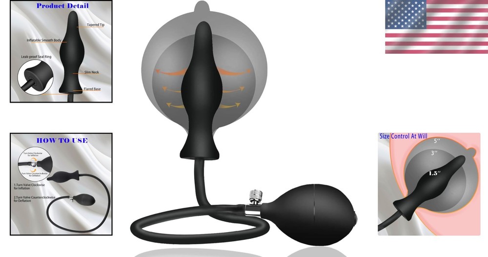 Adjustable Inflatable Butt Plug with Manual Pump for Personalized Comfort