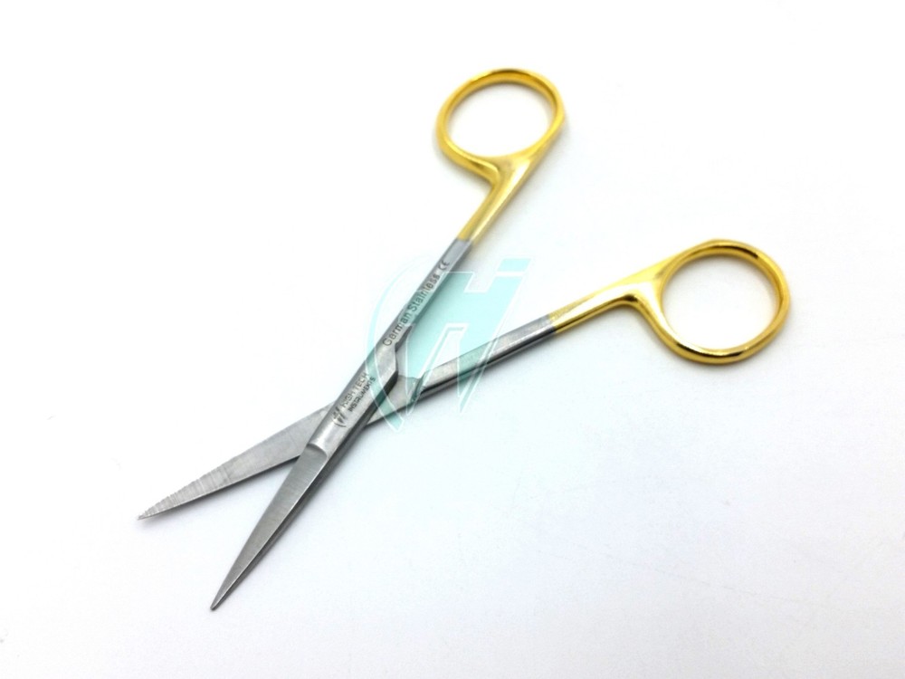 6 GOLD HANDLE IRIS MICRO DISSECTING SCISSORS STRAIGHT 4.5"