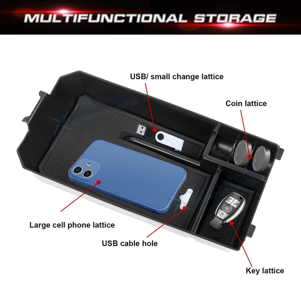 Console Container Tray Secondary Storage Box Insert For Mercedes C GLC Class 15+