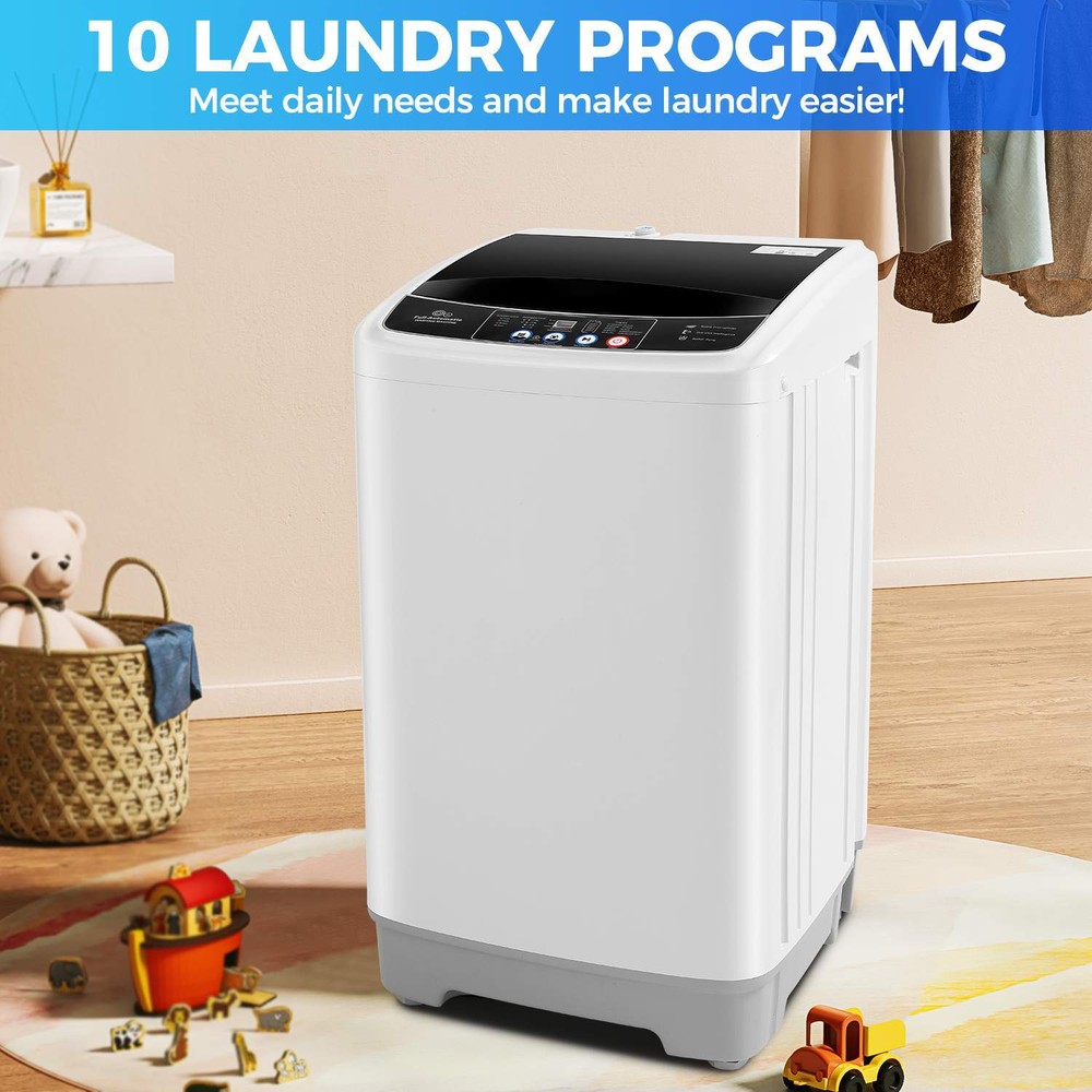 Full-Automatic Portable Washing Machine,Home Washing Machine with 10 Programs