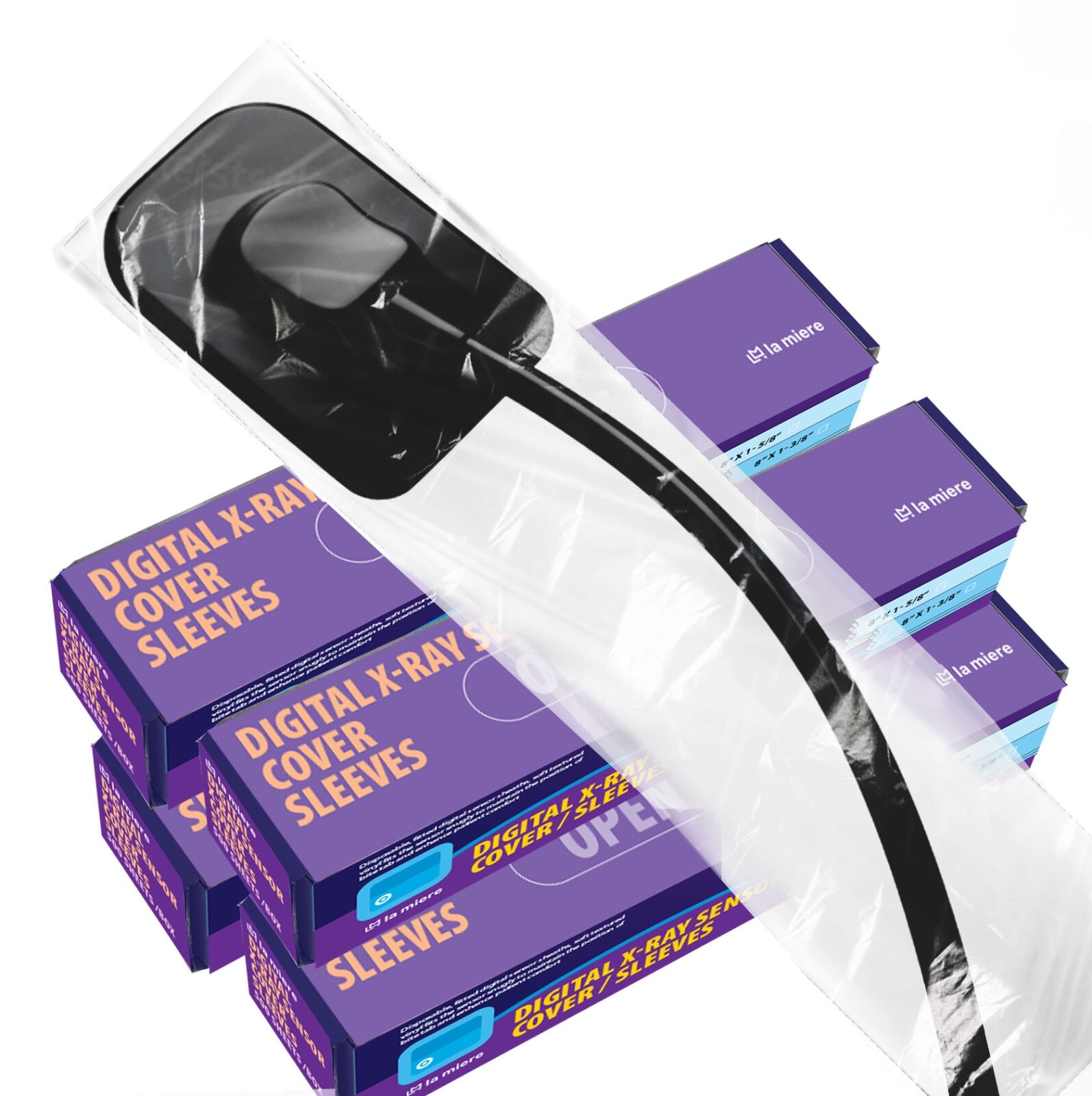 500 Biodegradable Disposable Dental X-Ray Sensor Cover Sleeves (8" x 1 3/8")