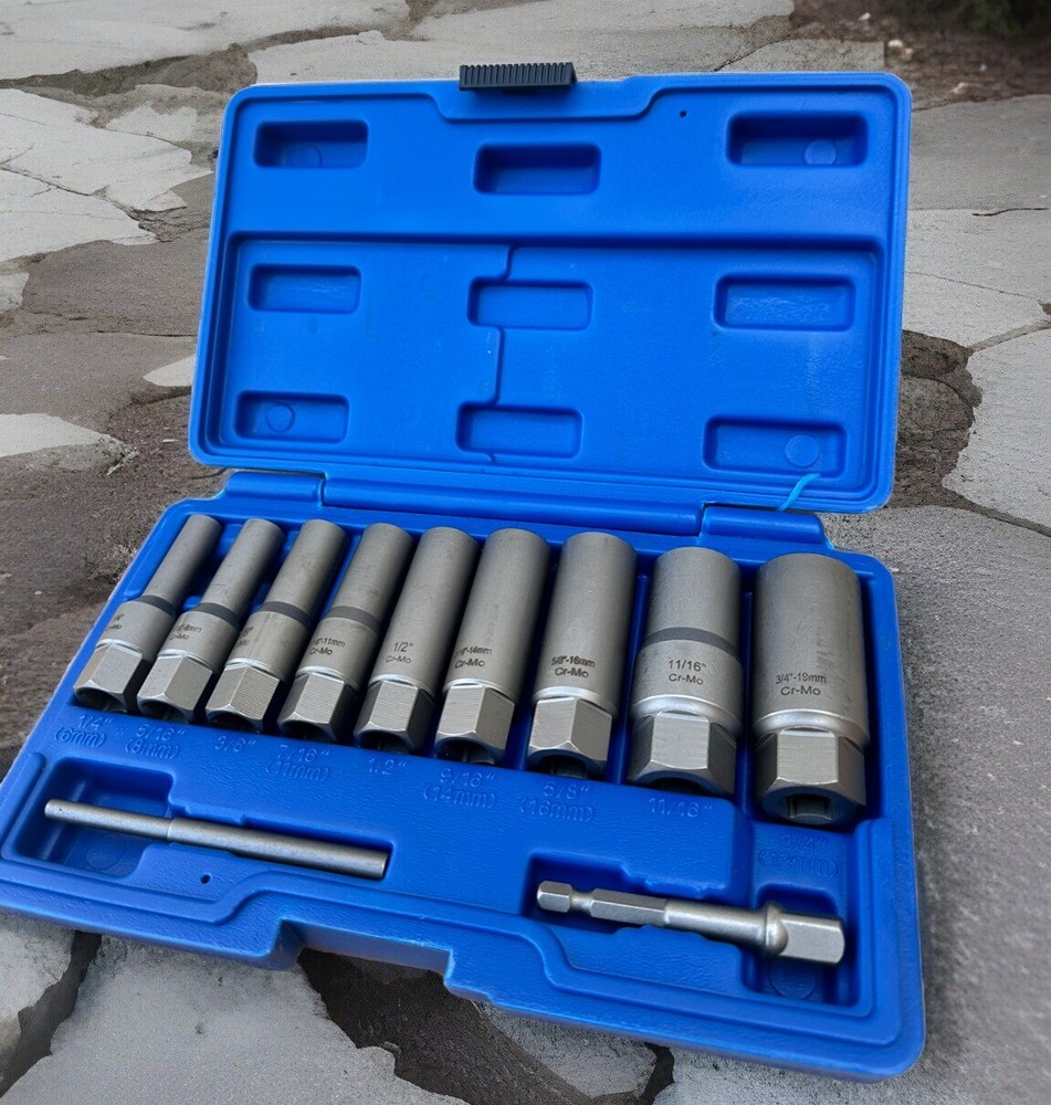 11pcs 3/8” Dr. DuoMetrix Impact Round Bolt Screw Nut Extractor Remove Set