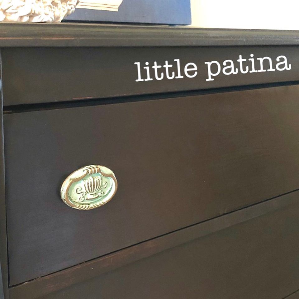 2-3/8" Oval Bail Pull with Decorative Crown Center Verdigris