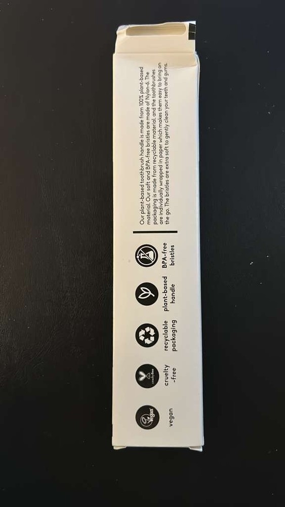 Plant-Based Sensitive Toothbrush White Black 2 Count