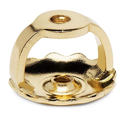 Elegant 14K Solid Yellow Gold Earring Back Replacement - Threaded Screw-On, Qual
