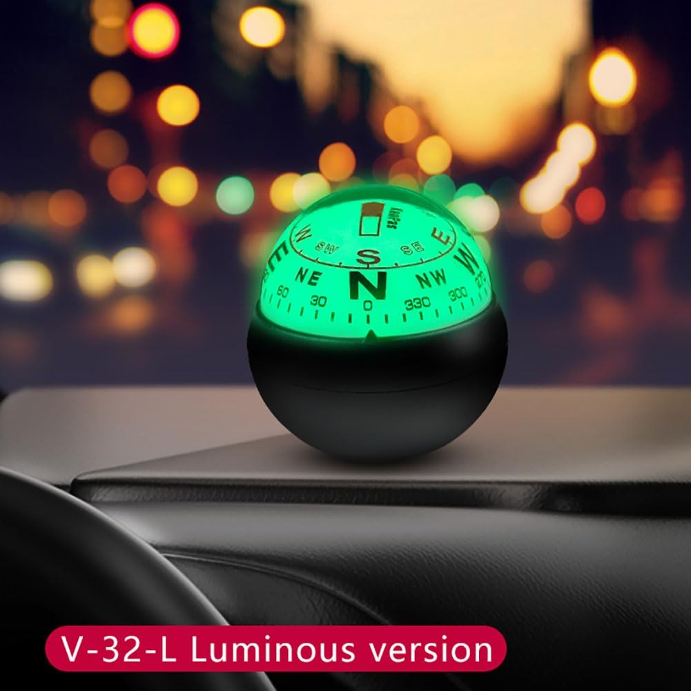 KanPas Dashboard Compass Ball with Double Dials for Cars Boats (V-32-L Lumino...