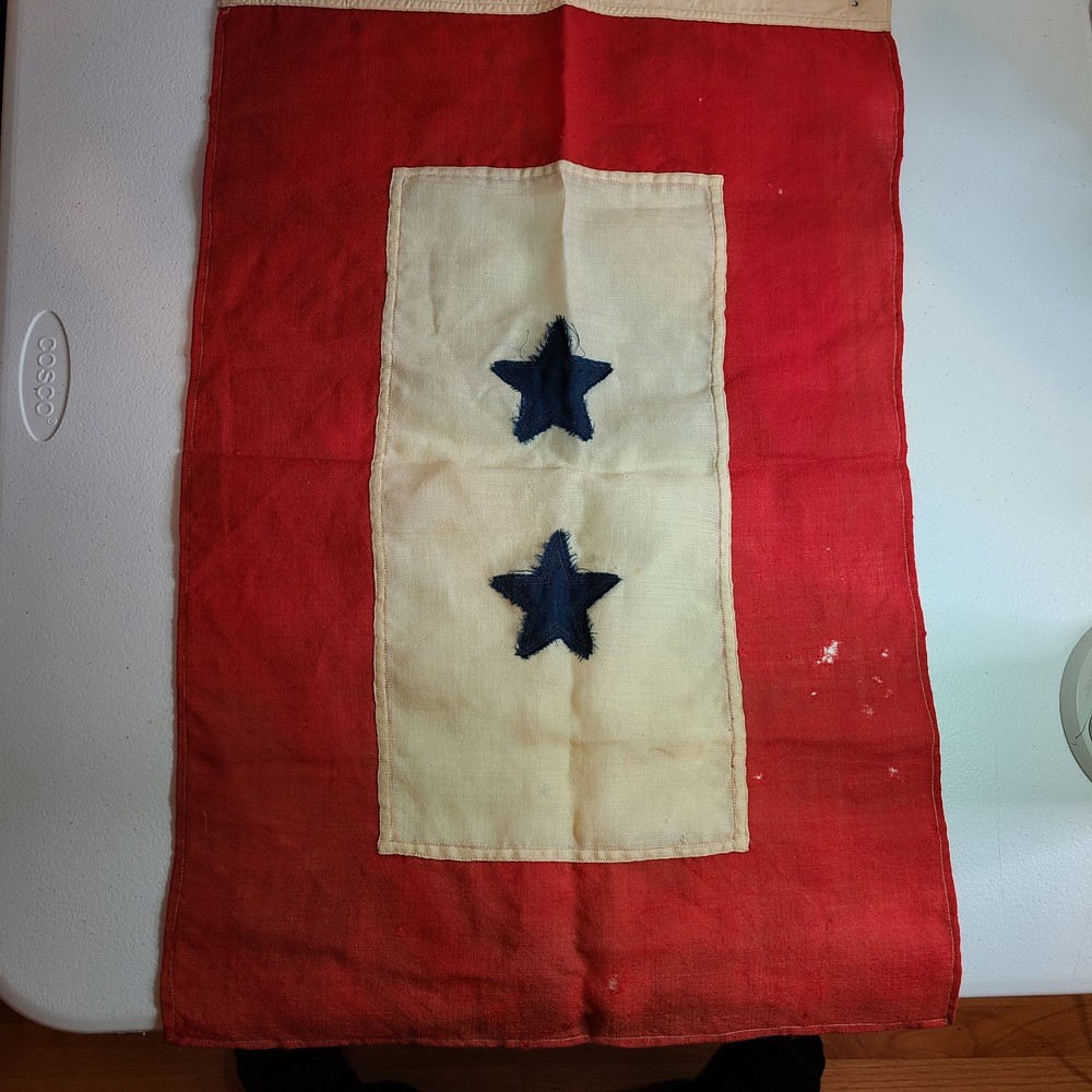 WWI 2 Sons in Service Wool Flag Multi Piece Construction Home Front