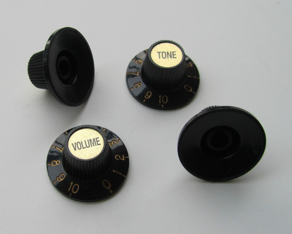 Black W/ Gold Witch Hat Knobs Guitar Knobs for LP Epiphone SG