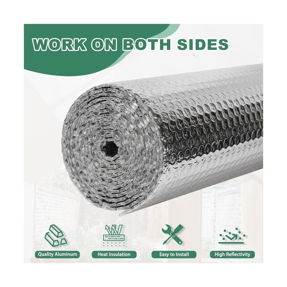 Reflective Bubble Insulation Sheet, Double Side Aluminum Foil Bubble Shield, ...
