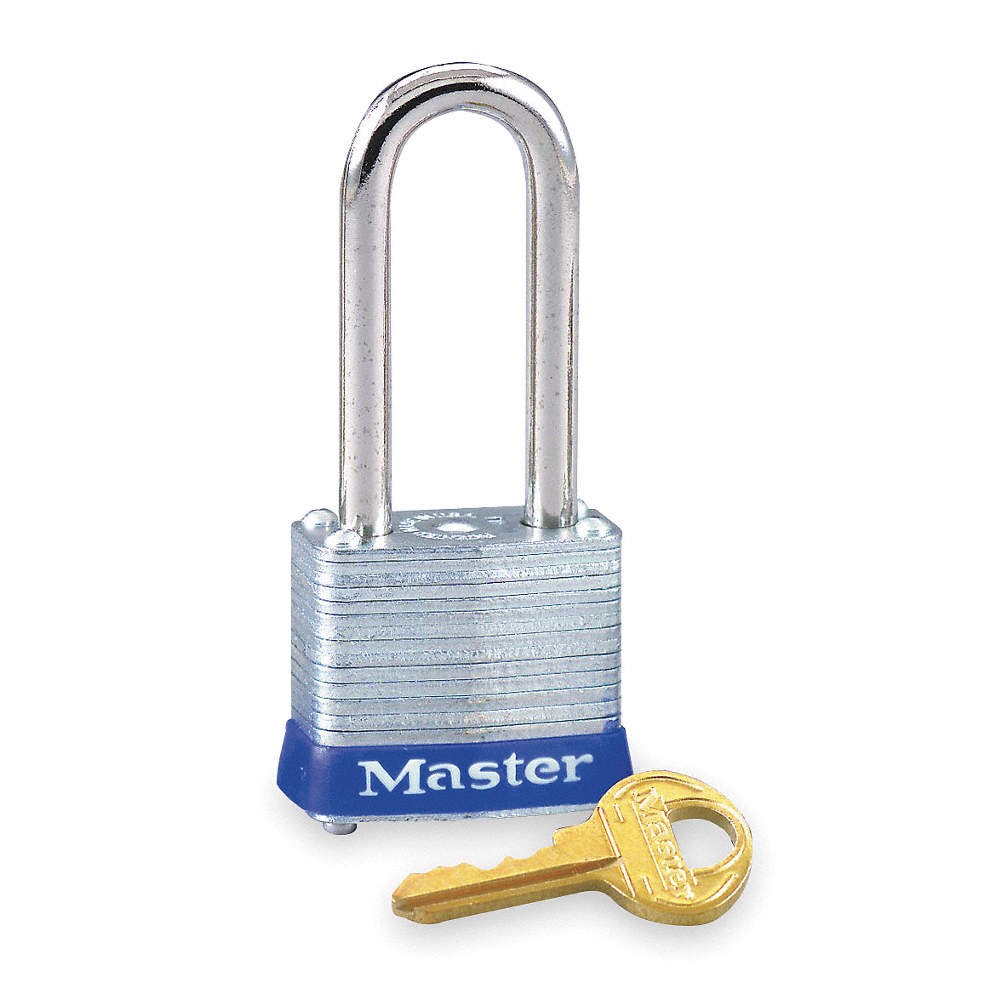 MASTER LOCK 7LJ Keyed Padlock, 1/2 in,Rectangle,Silver 3T985