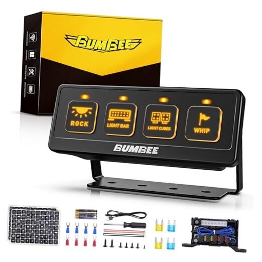 60A High Power Relay Box with 4 Control Modes & 2 4 Gang Wireless Switch Panel