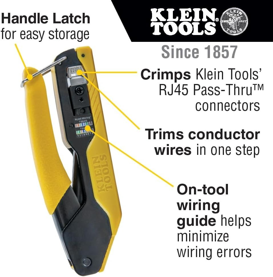 813 RJ45 Ethernet Cable Tester and Crimper Kit, Pass-Thru Technology, Include...