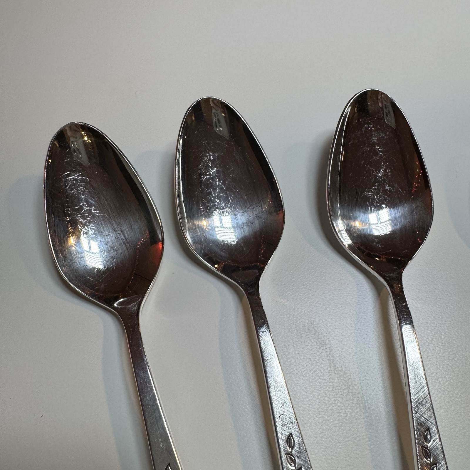 Set of 6 International Deep Silver Silverplate 1966 ~ Laurel Mist Tablespoon